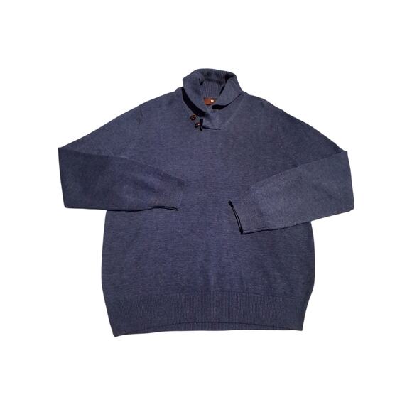 Toscano Merino Wool Button Collar Sweater Mens Size L Preppy Career Grandpa - Picture 8 of 9
